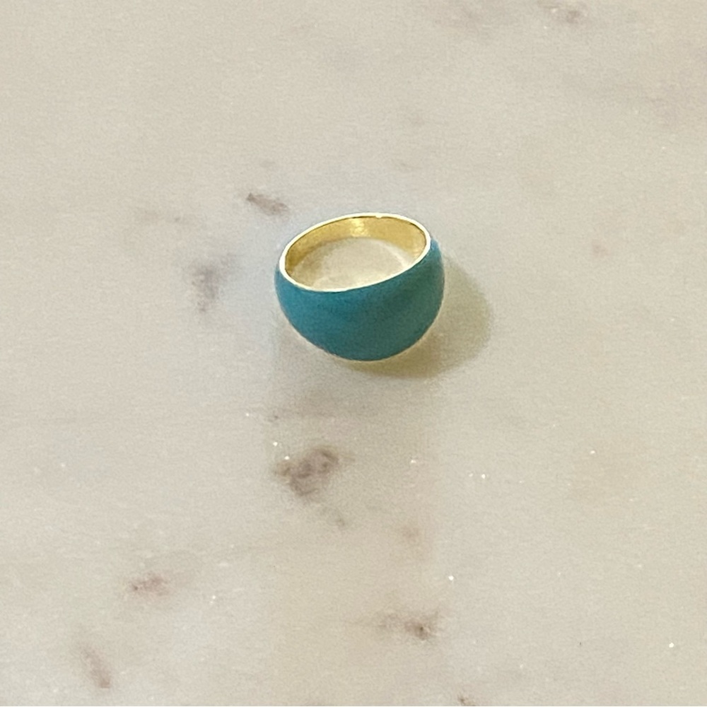 Gorjana Turquoise Dome Ring with Gold Interior - Picture 4 of 5